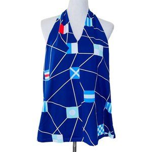 J. McLaughlin NWT Blue Halter YVETTE Flag Top